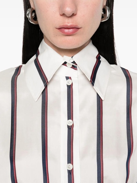 Striped oversized silk shirt