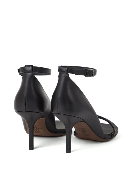 Monili-trim leather sandals
