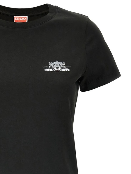 Printed Tiger logo t-shirt in cotone