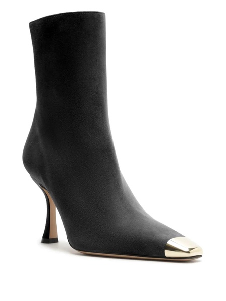 Olivia Suede Cap-Toe Booties