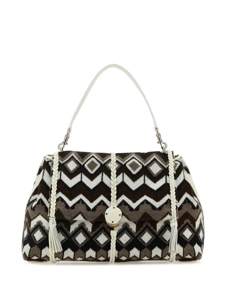 Embroidered Wool Large Penelope Shoulder Bag