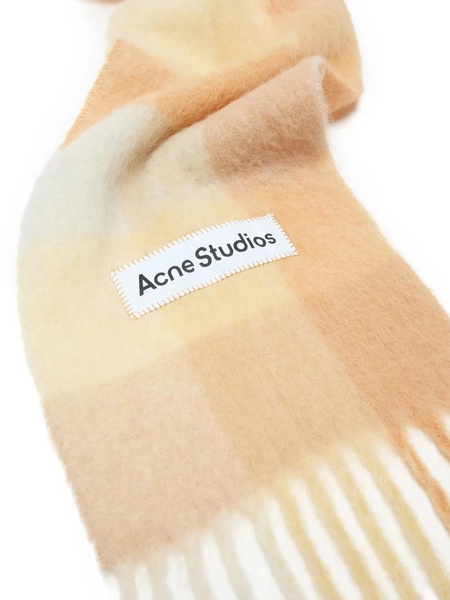 Checked alpaca, wool, and mohair-blend scarf