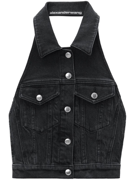 Alexander Wang Stretch Denim Halter Top Clothing