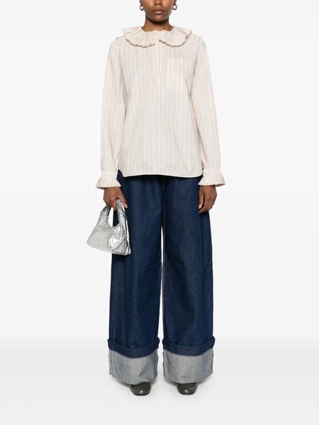 Striped shirt with ruffles