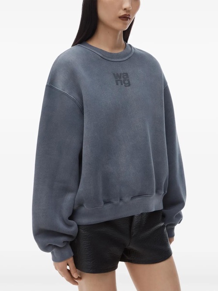 Alexander Wang Essential Terry Crew Sweatshirt W/ Puff Paint Logo Clothing