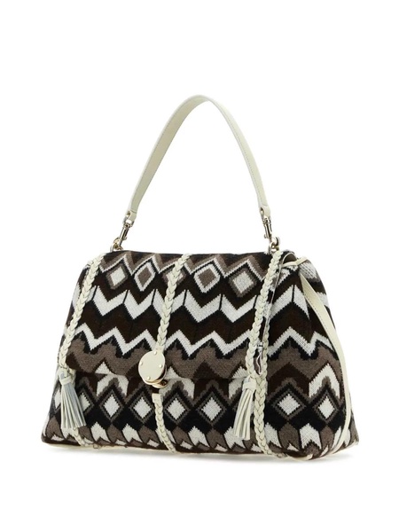 Embroidered Wool Large Penelope Shoulder Bag