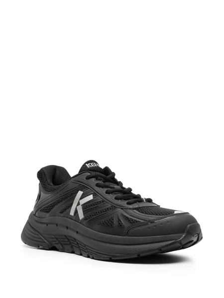 Black Mesh Panel Sneakers