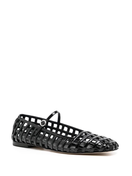 Uma caged patent leather flats