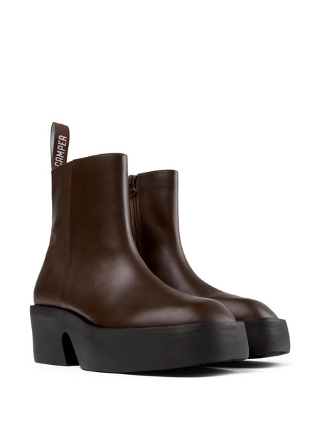 Brown leather boots for women