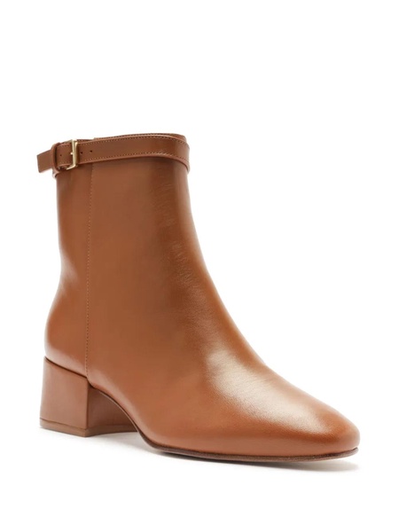 Candance Leather Buckle Ankle Booties