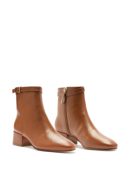 Candance Leather Buckle Ankle Booties