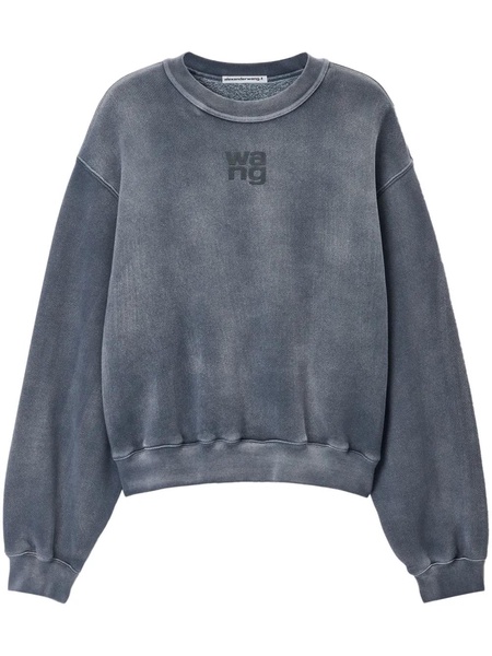 Alexander Wang Essential Terry Crew Sweatshirt W/ Puff Paint Logo Clothing