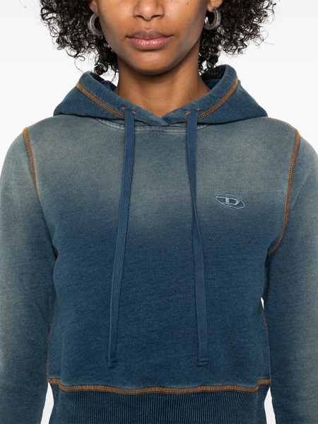 Distressed blue hoodie by Diesel.