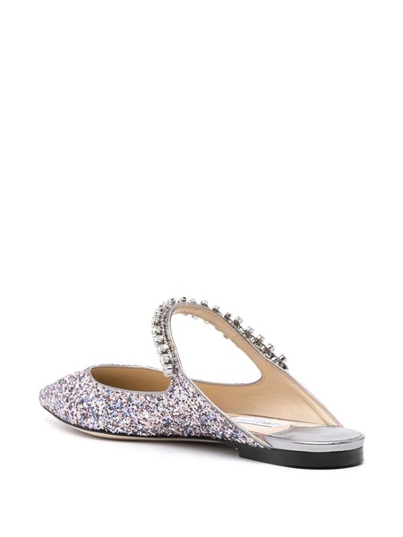 Bing embellished leather-trimmed mules