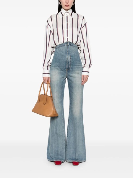 Striped oversized silk shirt