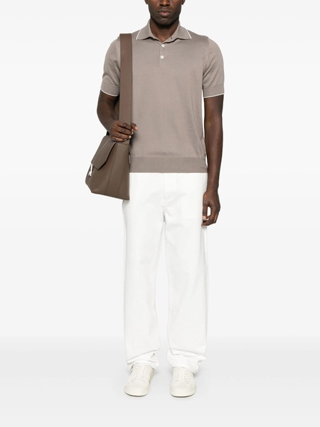 fine-knit polo shirt