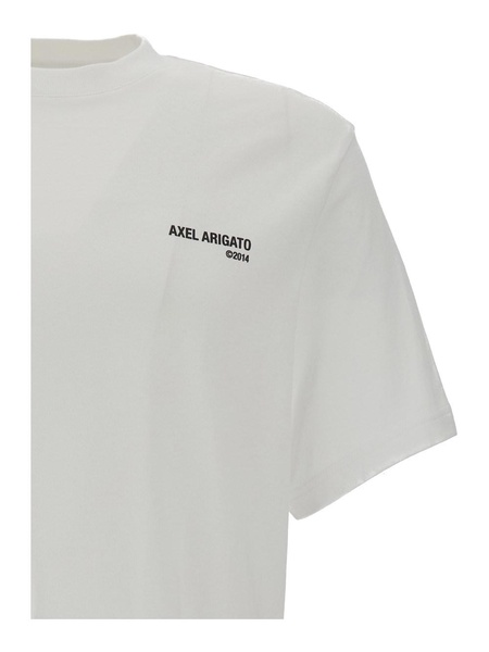 Axel Arigato 'Legacy' White T-Shirti With Logo Lettering Print In Cotton Man