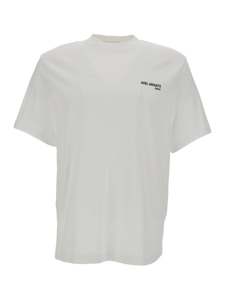 Axel Arigato 'Legacy' White T-Shirti With Logo Lettering Print In Cotton Man