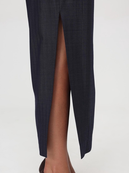 Blue Midi Skirt with Side Openings