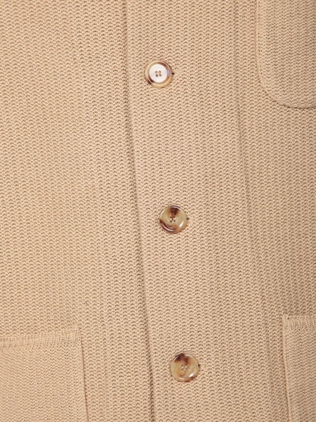 Beige Cotton Crepe Overshirt