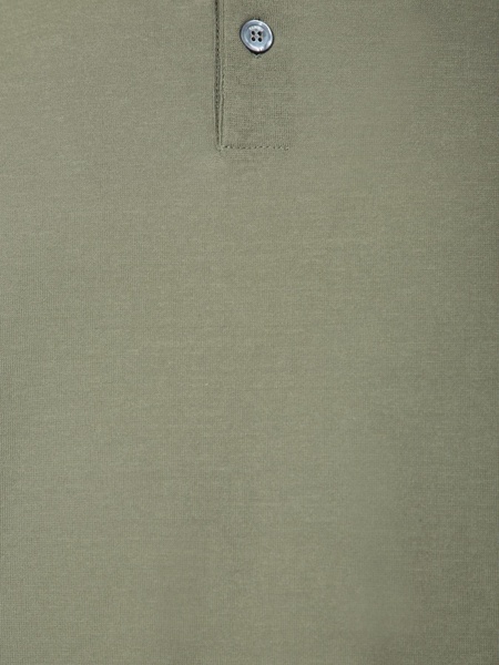 Green Cotton Crepe Polo Shirt