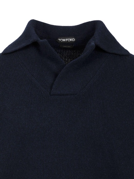 Cashmere Lambswool Polo Collar Pullover