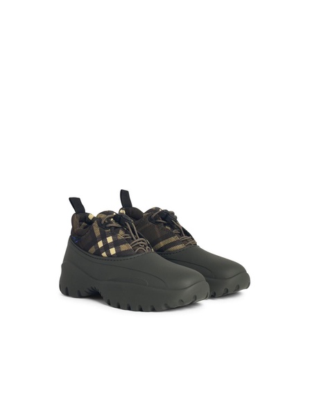 Green Fabric Blend Sneakers