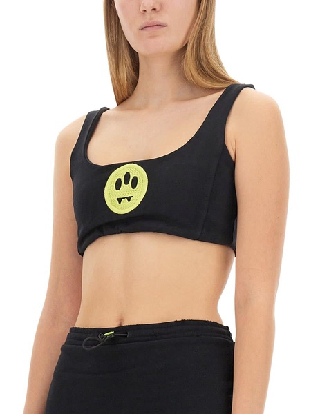 Black Crop Top With Logo