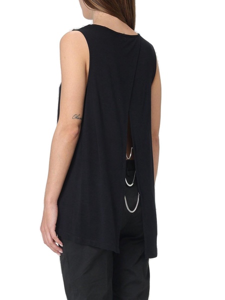 Chain Embellished Crewneck Tank Top
