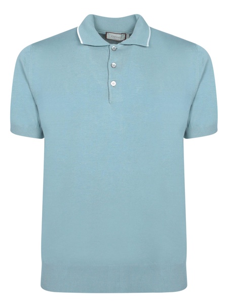 Blue Cotton Polo Shirt