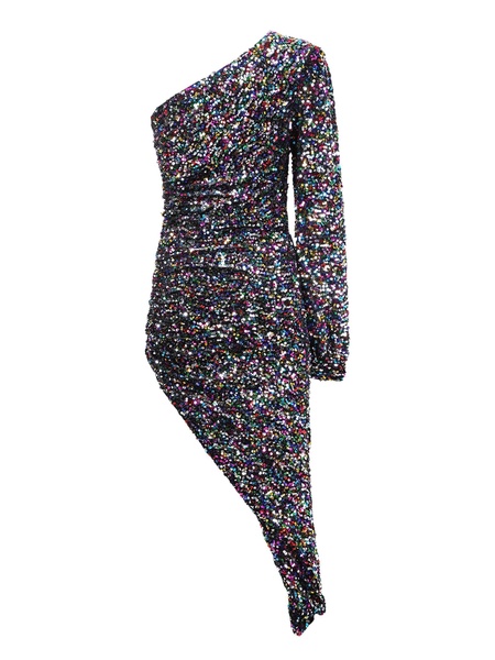 Velvet Sequins Black Dress