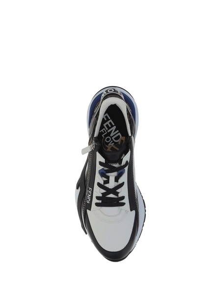 Multicolor Leather And Jacquard Flow Sneakers