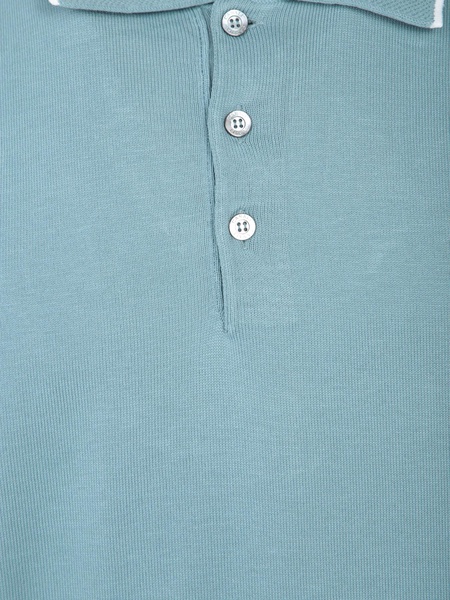 Blue Cotton Polo Shirt