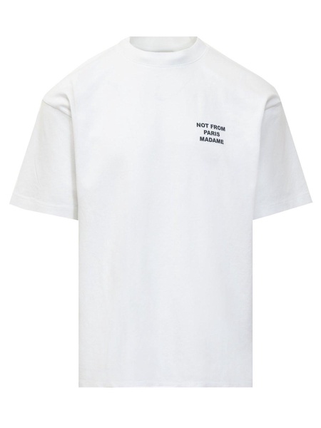 Slogan Printed Crewneck T-shirt