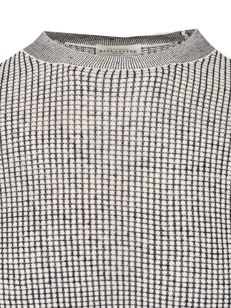 R Neck Shirt Puntoriso Blu Bianco
