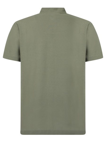 Green Cotton Crepe Polo Shirt