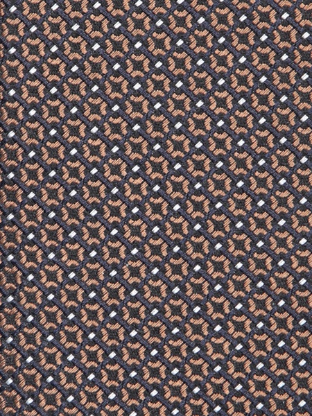 Geometric Micro Pattern Beige And Black Tie