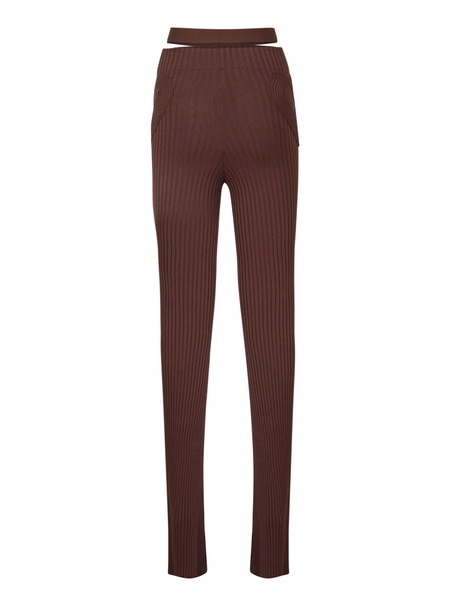 Ribbed Knit Slim Trousers