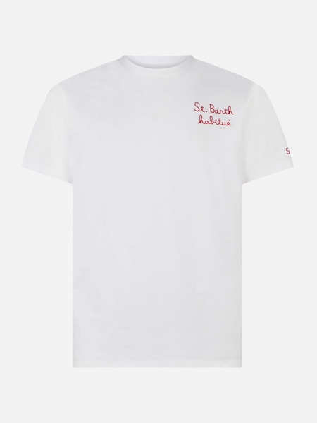 Man T-shirt With St. Barth Habituè Embroidery