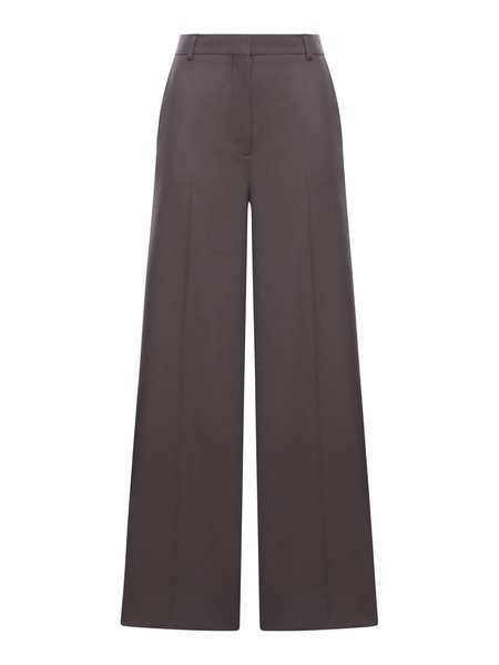 Chocolate Flannel Wide-leg Pant