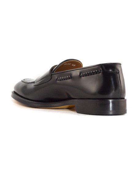 Black Calfskin Leather Double-buckle Loafers