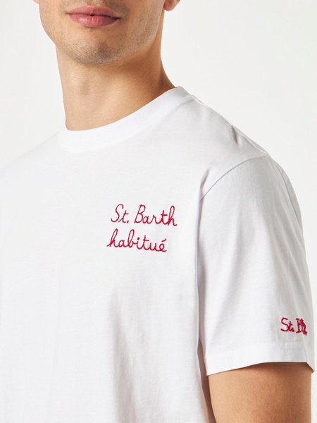 Man T-shirt With St. Barth Habituè Embroidery