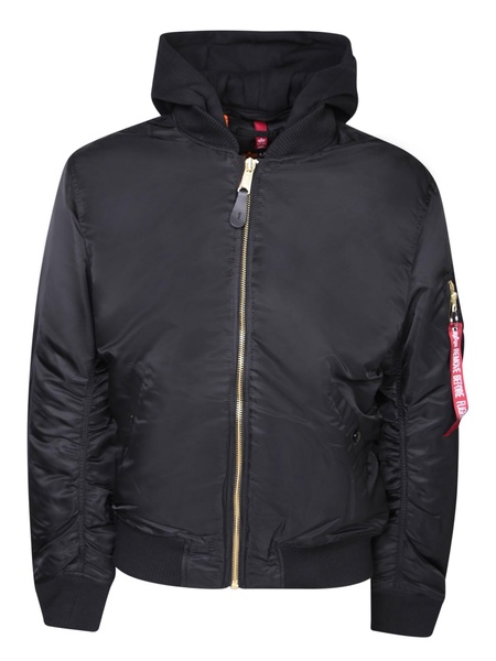 Ma-1 Zh Hooded Black Bomber Jacket