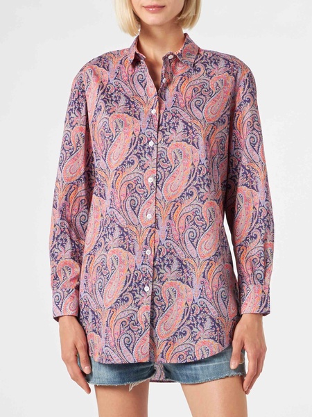 Brigitte Cotton Shirt With Liberty Flower Print | Made With Liberty Fabric