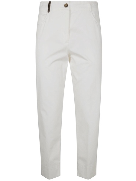 Light Cotton Satin Stretch Trousers