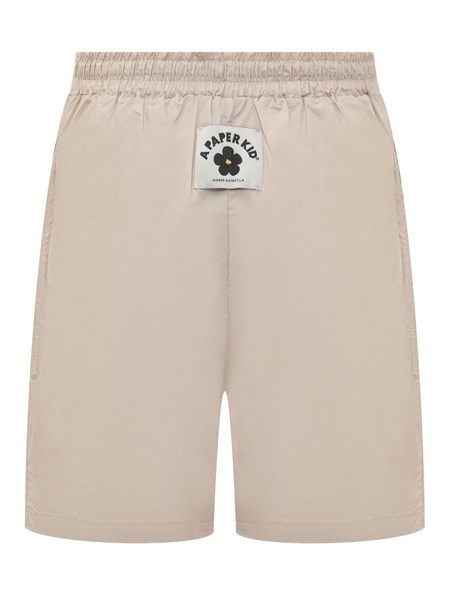 Cotton Poplin Short Pants With Darts.
