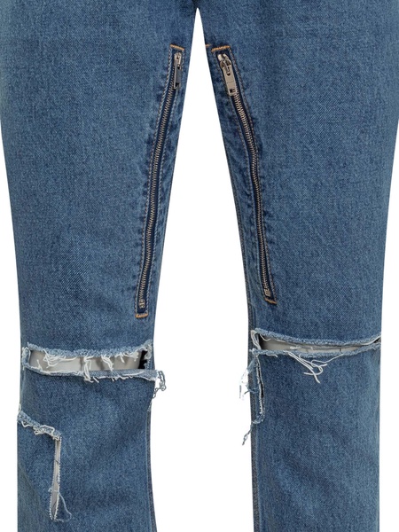 Jeans With Zip And Rips Details