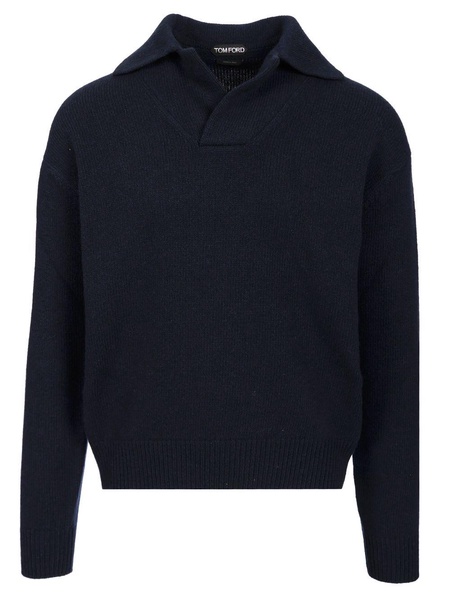 Cashmere Lambswool Polo Collar Pullover