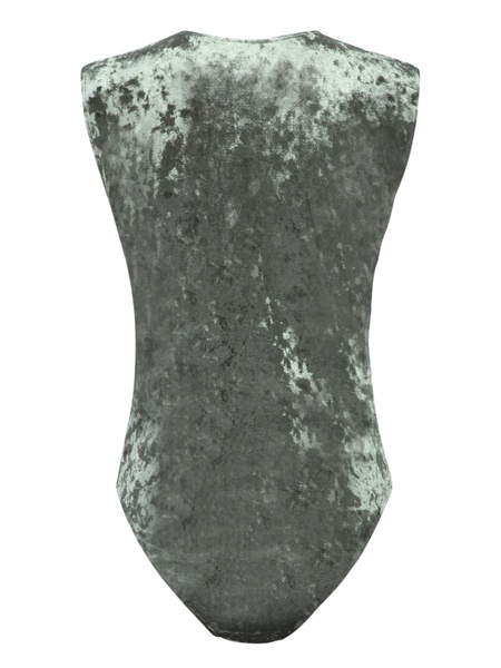 Olive Green Iridescent Velvet Bodysuit
