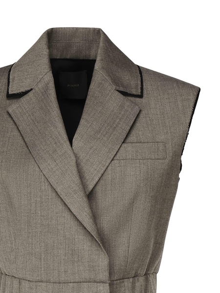 Short Vest With Lapels And Elastic